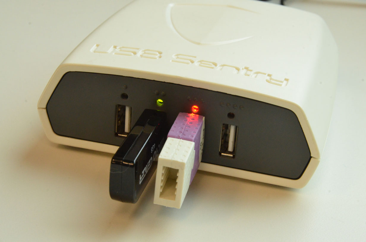 thumb drives connected via USB Sentry